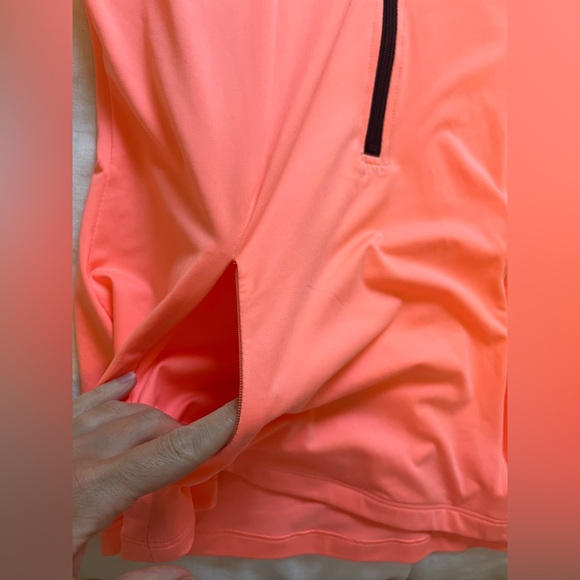Victoria’s Secret Pink NWOT Quarter Zip Coral Salmon Long Sleeve Sweatshirt - Picture 7 of 10